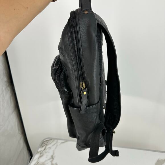 Ralph Lauren Chaps Mens Leather Backpack CH4001 Travel Work Preppy Minimalist - Picture 4 of 15
